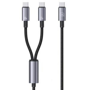 CABLE 2 EN 1 1.2M TIPO C A 2C GRIS USAMS