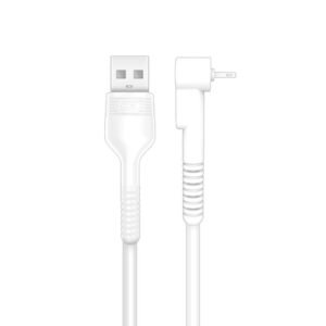 CABLE ANTI ROTURA ACODADO MICRO USB A USB BLANCO 1 METRO XO