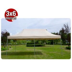 CARPA PLEGABLE ACERO 3X6 MTS BEIGE DONNA GARDEN