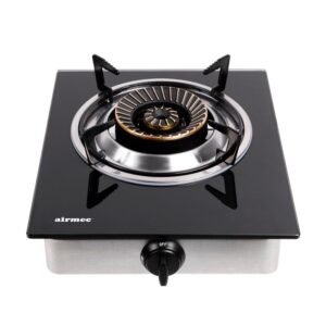 COCINA DE GAS INOX CON CRISTAL TEMPLADO AIRMEC 1 FUEGO