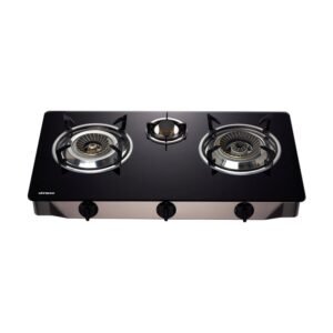 COCINA DE GAS INOX CON CRISTAL TEMPLADO AIRMEC 3 FUEGOS