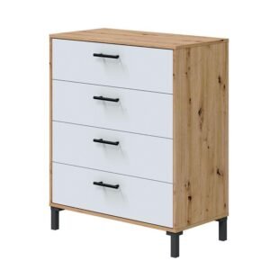 CÓMODA 4 CAJONES 78X94X40 CM R. NODI/BL. ARTIK MOMI