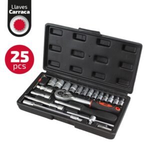 MALETÍN HERRAMIENTAS C.V 25 PIEZAS 1/4" PAMACON