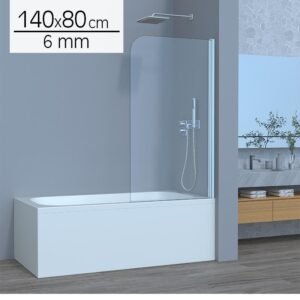 MAMPARA BAÑERA PANEL ABATIBLE 1 HOJA BENOTTI (80X140 CM 6 MM)