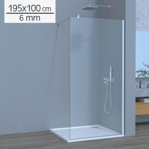 MAMPARA DUCHA PANEL 1 HOJA CRISTAL FIJO SERIE BOSTON BENOTTI (195X100 6MM)