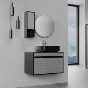 MUEBLE BAÑO HAYA NEGRO SERIE VESTA BENOTTI 80X50X65 CM