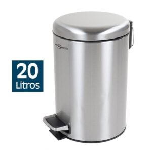 PAPELERA DE BAÑO INOX ACABADO MATE BENOTTI 20 LITROS