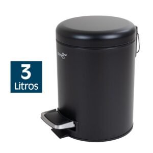 PAPELERA DE BAÑO NEGRA BENOTTI 3 LITROS