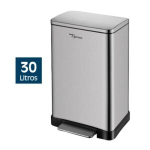 PAPELERA DE COCINA PEDAL INOX BENOTTI 30 LITROS