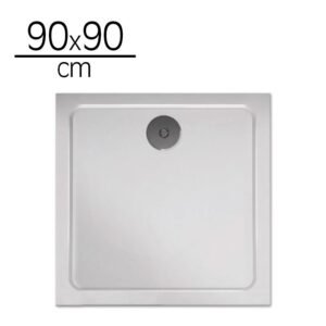 PLATO DUCHA LIGERO CARGA MINERAL BLANCO CUADR BENOTTI (90X90X3CM)