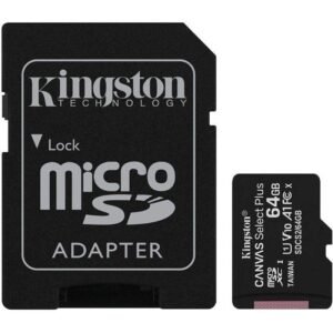 TARJETA MICROSD HC 64GB ADAPTADOR CANVAS SELECT PLUS CLASE 10 KINGSTON