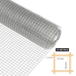 TELA METÁLICA GALV DONNA GARDEN 16X16X1.2MM 1X25M